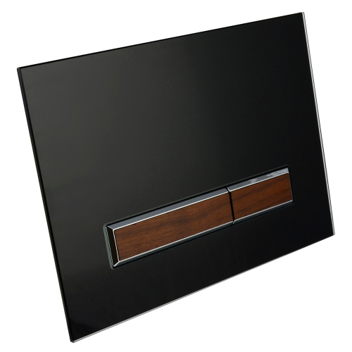 Клавиша смыва механическая Lavinia Boho RelFix 38050702 цвет черный глянцевый/темное дерево - фото 2