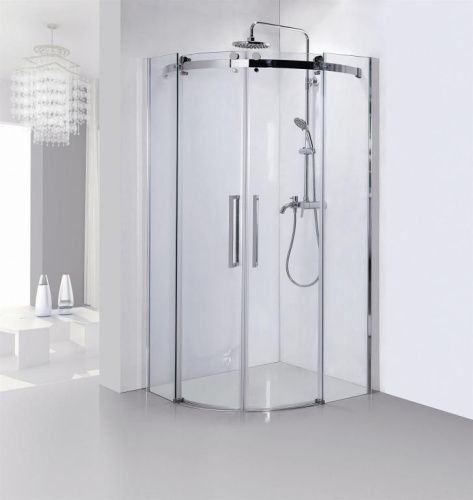 Душевой уголок Bravat Wave BS090.1202S 200х90 стекло прозрачное профиль хром без поддона - фото 2