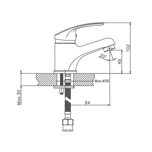 Смеситель Cron CN1039 на раковину хром - фото 3