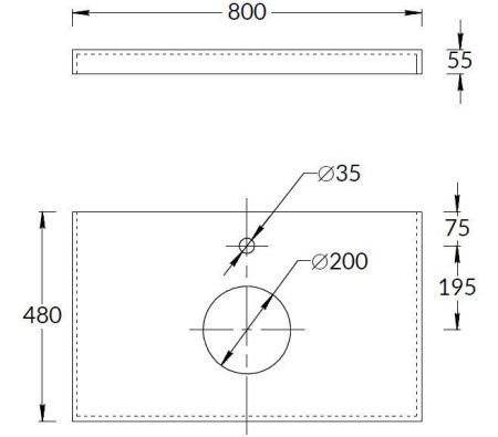 Столешница Kerama Marazzi CANALETTO CN80.DL501320R 80х50 накладная цвет серый