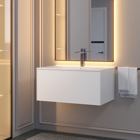 Тумба под раковину Uperwood Parma Premium 3930205463 80х50 подвесная цвет белый