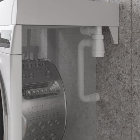 Раковина из искусственного камня Reflexion Tetra RF6050TE 60х50 над стиральной машиной цвет белый 1 отверстие под смеситель