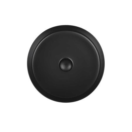 Раковина из сантехнического фарфора Vincea VBS-316MB 40х40 накладная цвет черный без отверстий под смеситель