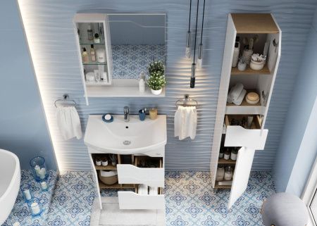 Зеркало-шкаф Onika Веронэлла 207521 70х70 подвесной цвет белый