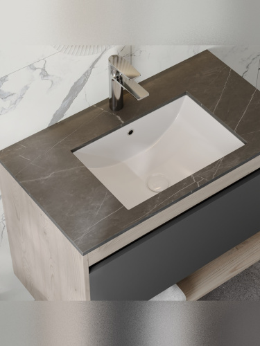 Раковина из сантехнического фарфора Teymi Ritta T52334 51х39 встраиваемая цвет белый без отверстий под смеситель - фото 5