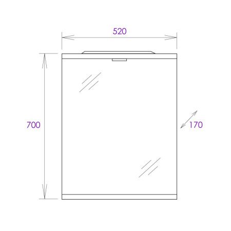 Зеркало с подсветкой Onika Омега 205206 50х70 подвесное