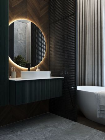 Тумба со столешницей La Fenice TERRA NFNC-01-TER-G-80-3-GG 80х50 подвесная цвет синий/серый