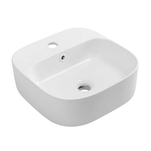 Раковина керамическая Cezares CZR-6615-BO 40х39 накладная цвет белый матовый 1 отверстие под смеситель - фото 2