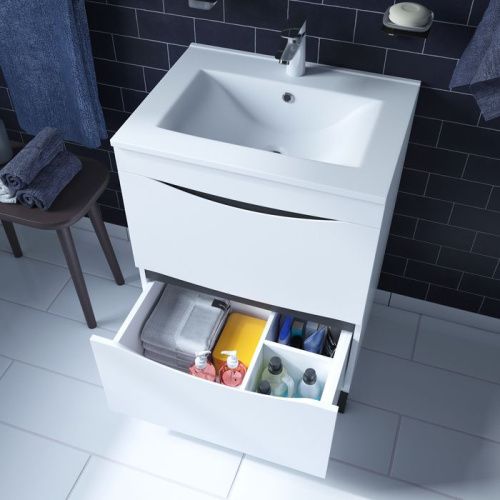 Тумба с раковиной IDDIS Cloud CLO60WFi95K 60х47х81 напольная цвет белый - фото 5