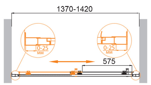 Душевая дверь Cezares MOLVENO MOLVENO-BF-1-140-C-Cr-IV 140х195 стекло прозрачное профиль хром глянцевый - фото 5
