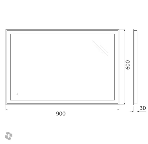 Зеркало BelBagno SPC-GRT-900-600-LED-TCH 90х60 - фото 5
