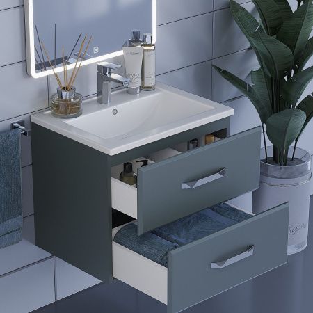 Тумба под раковину Uperwood Foster 291020520 60х40 подвесная цвет серый