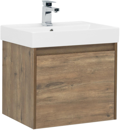 Комплект мебели: тумба с раковиной + зеркало Aquanet Nova Lite 00254215 61x46x137 напольный/подвесной цвет коричневый