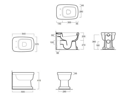Чаша унитаза приставная Simas EVO 01 bia цвет белый без сиденья душевой смыв