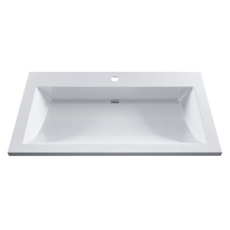 Раковина из искусственного камня Uperwood Infinity RInfinity80wg 80х50 полувстраиваемая цвет белый