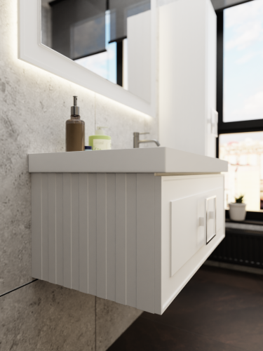 Зеркало в ванную La Fenice Cubo Bianca FNC-02-CUB-B-80-60 80х60 цвет белый матовый - фото 3