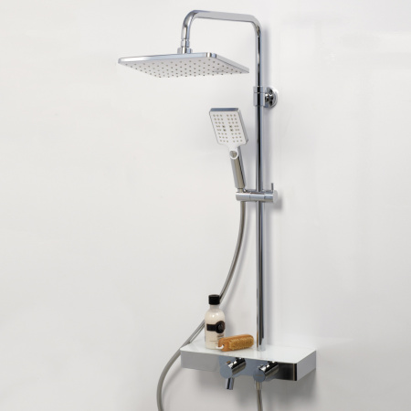 Душевая стойка WasserKRAFT A11301 настенная цвет белый/хром с термостатом