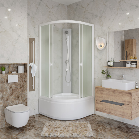 Душевая кабина Niagara Promo P80/40/MT/BK 80х80 четверть круга без крыши ориентация универсальная