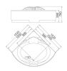 Ванна акриловая гидромассажная Gemy G9082 K 152х152 угловая четверть круга с каркасом