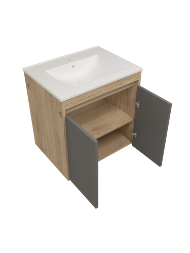 Фасад для тумбы под раковину Teymi Netta T60609 28х2х53 цвет графит - фото 3