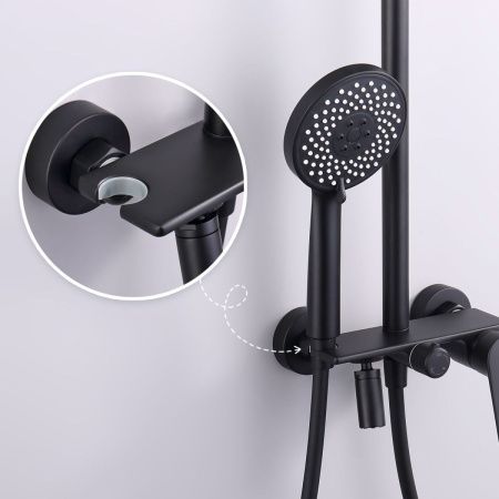 Душевая стойка Splenka S53.24.06 настенная цвет черный