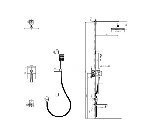 Душевая система Rush Thira TR3635-60 встраиваемая в стену цвет хром - фото 2
