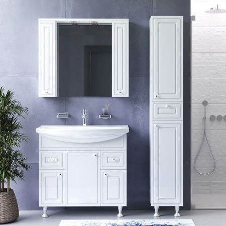 Зеркало-шкаф Damixa Palace One M41MPX0851WG 90х80 подвесной цвет белый