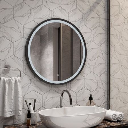 Зеркало Continent Style Black ЗЛП1016 60х60 подвесное