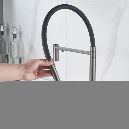 Смеситель для кухни Shevanik S178T на мойку оружейная сталь