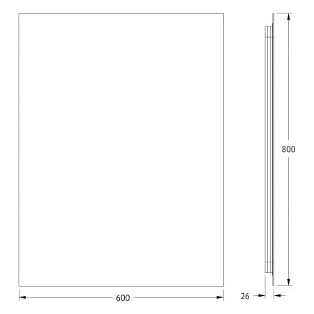 Зеркало с подсветкой Defesto GLOW DF 2507 60х80 подвесное