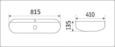 Раковина из санфаянса CeramaLux D1347 82х41 накладная цвет белый 1 отверстие под смеситель