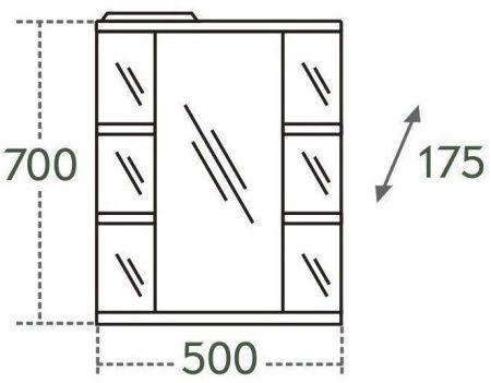Зеркало-шкаф СанТа Герда 101017 50х70 подвесной цвет белый