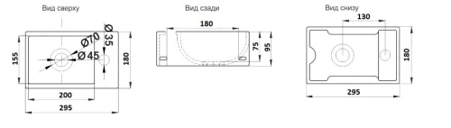 Раковина CeramaLux 30 см 9048GTL подвесная цвет белый - фото 2