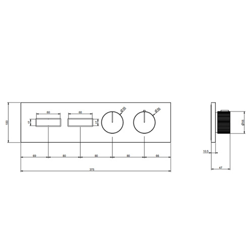 Смеситель для душа Gessi Hi-Fi 63012#031 встраиваемый в стену хром с термостатом (внешняя часть) - фото 2