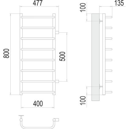 Полотенцесушитель водяной Terminus 4670078530356 50х80 хром