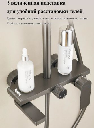 Душевая стойка Belz B678 B24678-3 настенная цвет оружейная сталь