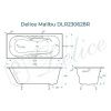 Ванна чугунная Delice Malibu DLR230628R 140х75 пристенная прямоугольная без ножек с отверстиями под ручки