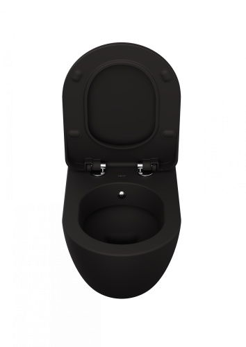 Чаша унитаза подвесная Creavit Free FE320-00SM00E-0000 цвет черный матовый без сиденья душевой смыв - фото 3