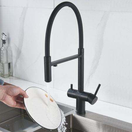 Смеситель для кухни Shevanik S178H на мойку черный