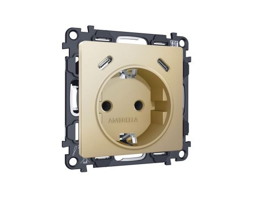 Комплект механизма электрической розетки 2USB С+C 20W Ambrella Volt MA MA610510 - фото 3