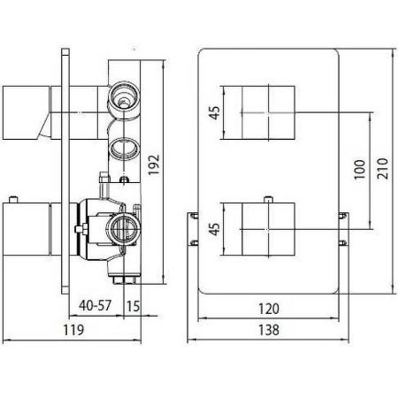 Смеситель для душа Bossini Cube Z00061.073_УЦ встраиваемый в стену черный с термостатом