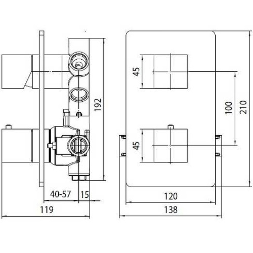 Смеситель для душа Bossini Cube Z00061.073_УЦ встраиваемый в стену черный матовый (небольшие царапины) с термостатом - фото 2