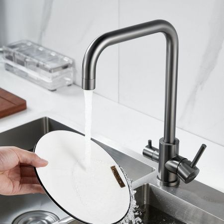 Смеситель для кухни Raffine F118T на мойку оружейная сталь