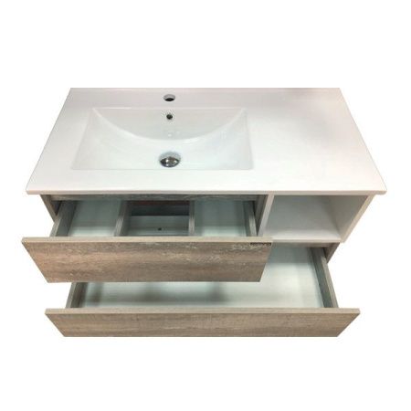 Тумба с раковиной Comforty Турин 00004137135CF 90х50 подвесная цвет серый