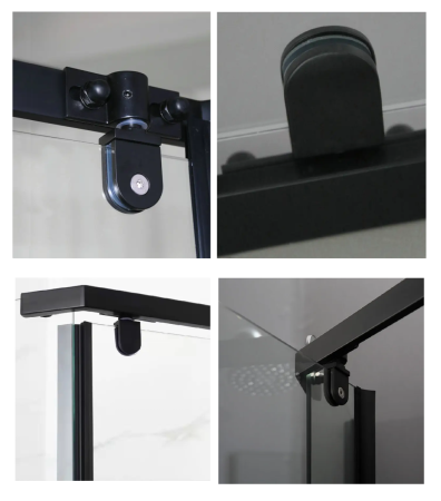 Душевой уголок Parly ZPE911FB 90х90 стекло матовое профиль черный с поддоном