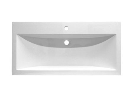 Раковина из искусственного камня Эстет Монако ФР-00002726 100х50 накладная цвет белый 1 отверстие под смеситель