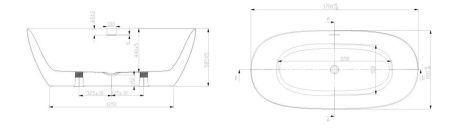 Ванна акриловая Art&Max Genova AM-GEN-1700-800 170х80 отдельностоящая овальная с ножками и каркасом