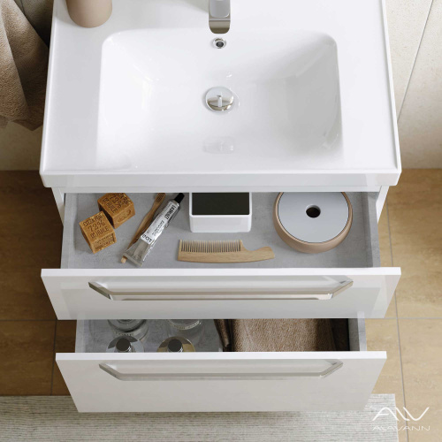 Тумба с раковиной Alavann Paris ALV0987000 75х47х70 подвесная цвет белый - фото 4