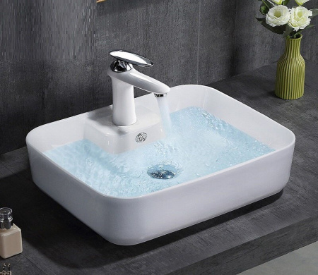 Раковина из санфаянса CeramaLux 9445 52х40 накладная цвет белый 1 отверстие под смеситель