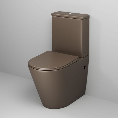 Унитаз напольный с бачком Grossman Color GR-4480BRMS коричневый с сиденьем безободковый каскадный смыв